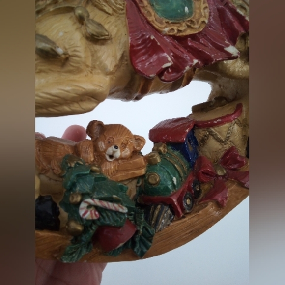 Russ Berries Christmas Rocking Horse w Bear Gifts Table Top Decor Resin - Picture 5 of 7